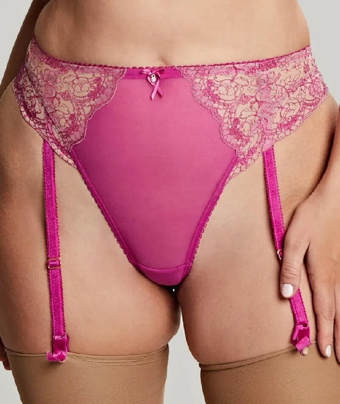 Bra with a plus - size convertible strap for versatility Panache Daphne Suspender Belt - Orchid Bra with a plus - size convertible strap for versatility Panache Daphne Suspender Belt - Orchid