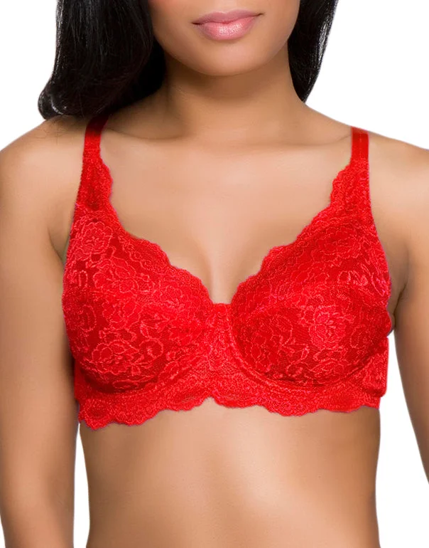 Bra with a plus - size front - closure for easy access QT Intimates All Over The Lace Unlined Bra 5554Q Bra with a plus - size front - closure for easy access QT Intimates All Over The Lace Unlined Bra 5554Q