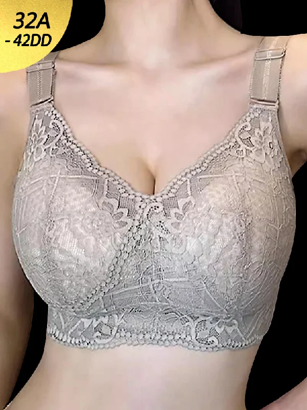 Bra with a plunge neckline for low - cut tops Thin Wire-Free Minimizing Bra with Side Support Bra with a plunge neckline for low - cut tops Thin Wire-Free Minimizing Bra with Side Support