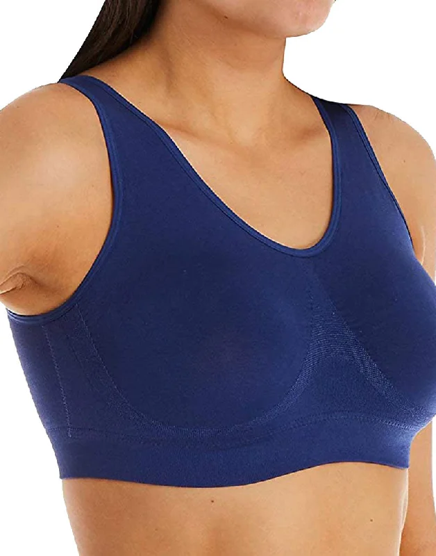 Bra with a push - up insert for extra cleavage on demand Wacoal B-Smooth Wire Free Bralette Twilight Blue 835275 Bra with a push - up insert for extra cleavage on demand Wacoal B-Smooth Wire Free Bralette Twilight Blue 835275