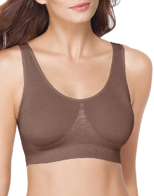 Bra with a cross - back strap design for a trendy look Wacoal B-Smooth Wirefree Bralette with Removable Pads Deep Taupe 835275 Bra with a cross - back strap design for a trendy look Wacoal B-Smooth Wirefree Bralette with Removable Pads Deep Taupe 835275