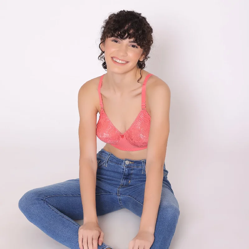Bra with a lace - lined cup for a feminine and elegant look Women's Full coverage non padded Bra-Dora Bra with a lace - lined cup for a feminine and elegant look Women's Full coverage non padded Bra-Dora