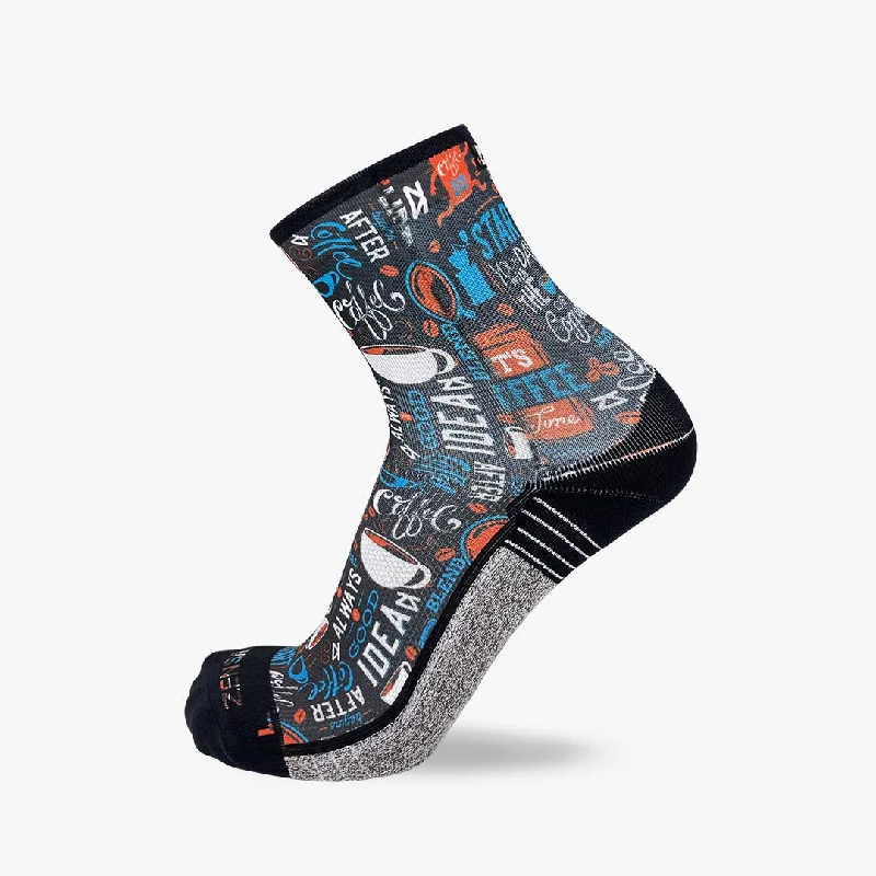 Women's crew socks with a polka - dot printCoffee Doodle Socks (Mini-Crew)
