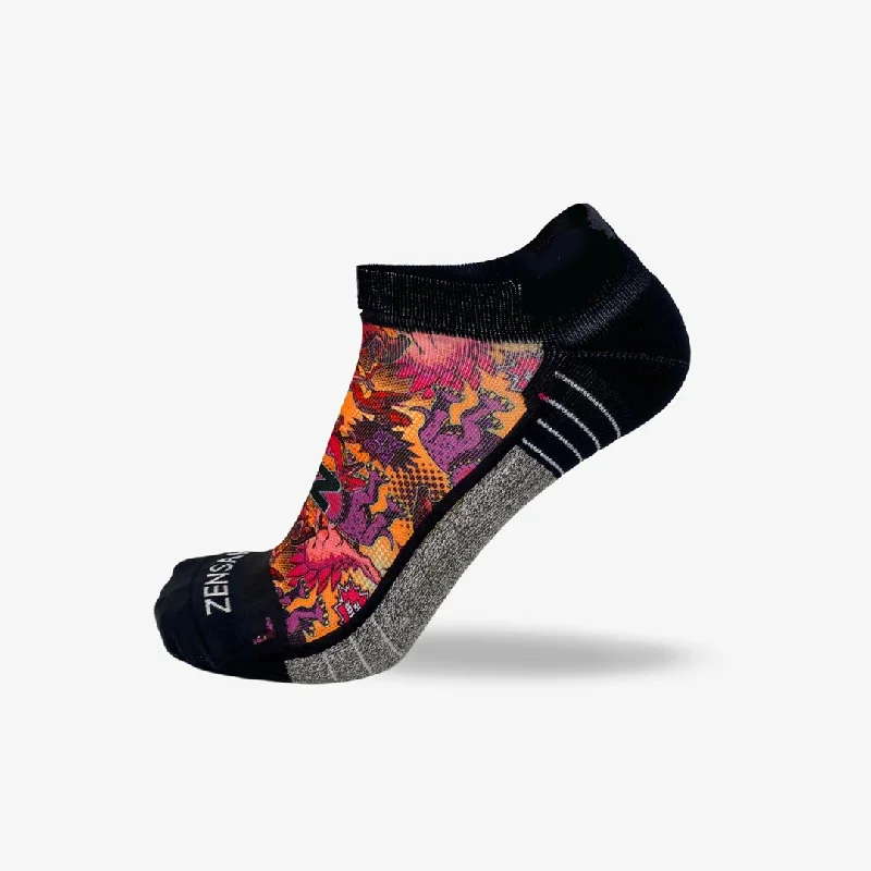 Dino Comic Running Socks (No Show)