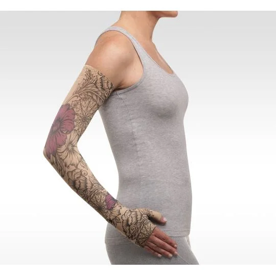 Women's ankle socks with a frilly edgeJuzo Soft Armsleeve w/ Silicone, Floral Purple Henna