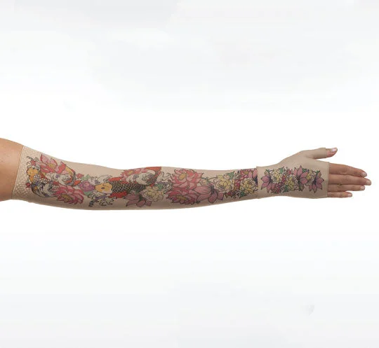 Women's bamboo fiber socks for eco - friendlinessJuzo Soft Armsleeve w/ Silicone, Koi Flowers Tattoo