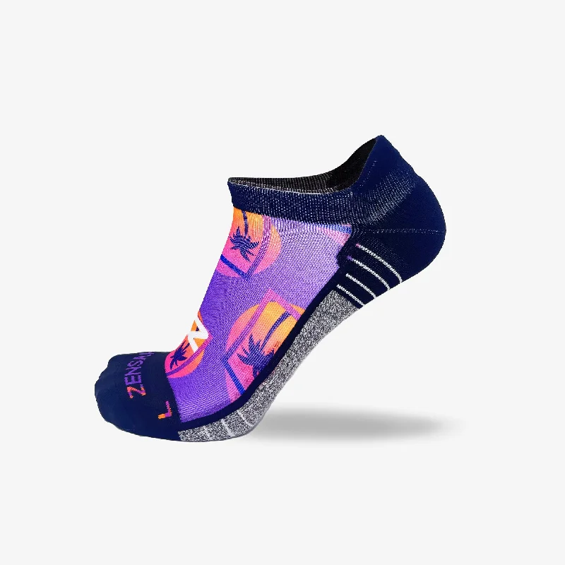 Retro Palms Running Socks (No Show)