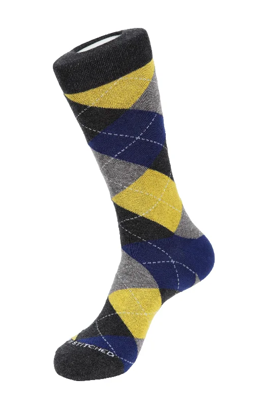Women's spandex - infused socks for stretchARGYLE CREW SOCKS