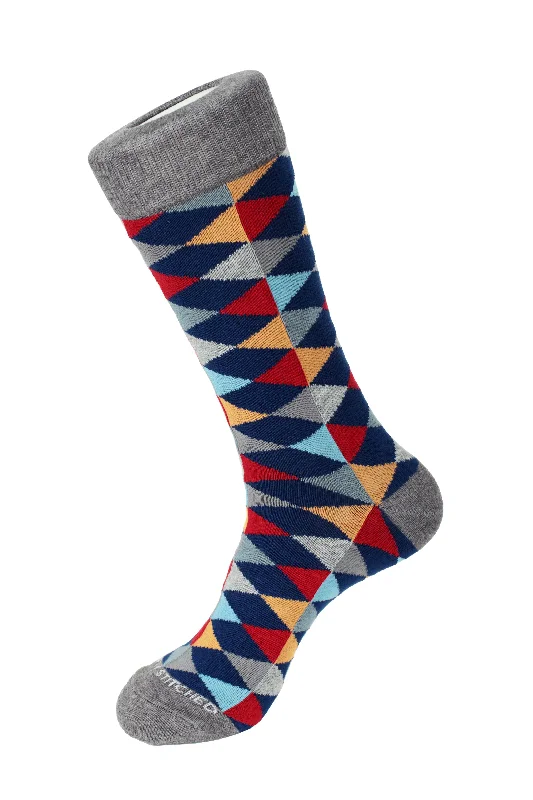 Women's adjustable - fit socks for a customized feelMixed Diamonds Crew Sock