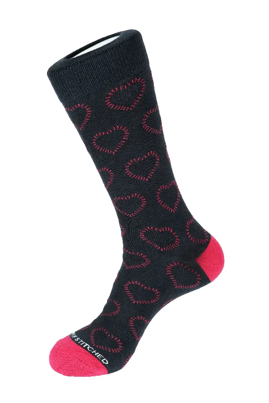 Stitched Heart Crew Sock