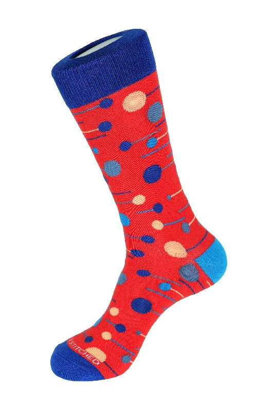 Women's crew socks with a polka - dot printCosmic Rey Crew Sock