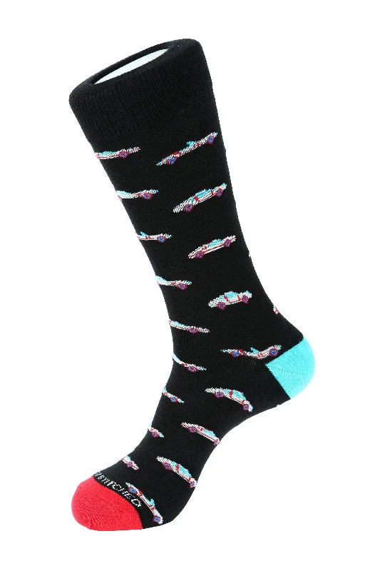Women's argyle - patterned thigh - high socks1963 Race Cars Crew Sock