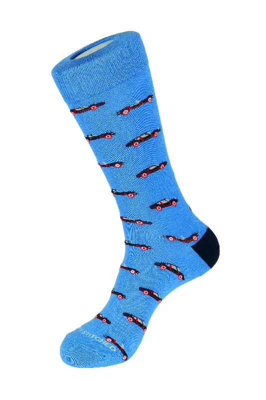 Women's spandex - infused socks for stretch1963 Race Cars Crew Sock