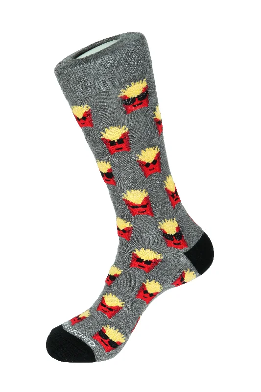 Women's satin - trimmed socks for a touch of eleganceCool Fries Crew Sock