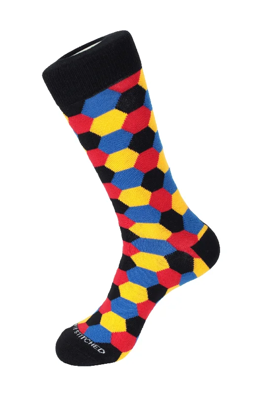 Women's no - show socks with a floral motifHoneycombs Crew Sock