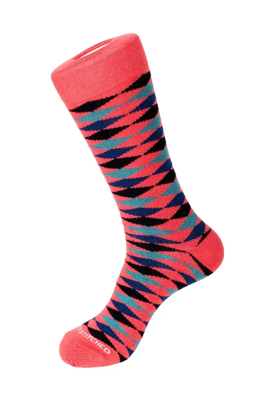 Women's cotton blend socks for breathabilityCheckered Diamond Crew Sock