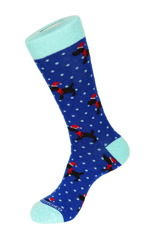 Women's over - the - calf socks with a stripe designSCOTTISH CHRISTMAS