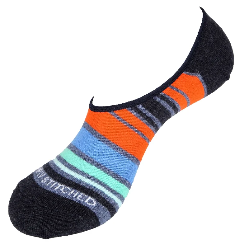 Women's non - slip socks for safetyMid Stripe-No Shows
