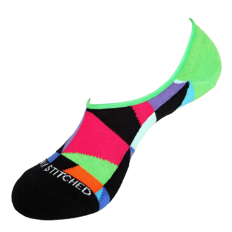 Women's cushioned sole socks for shock absorptionFragmanted Tile-No Shows