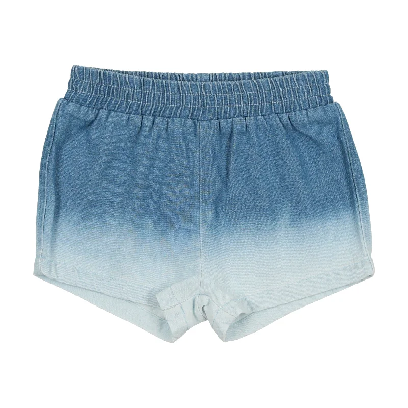 Analogie Dip Dye Track Shorts - Denim