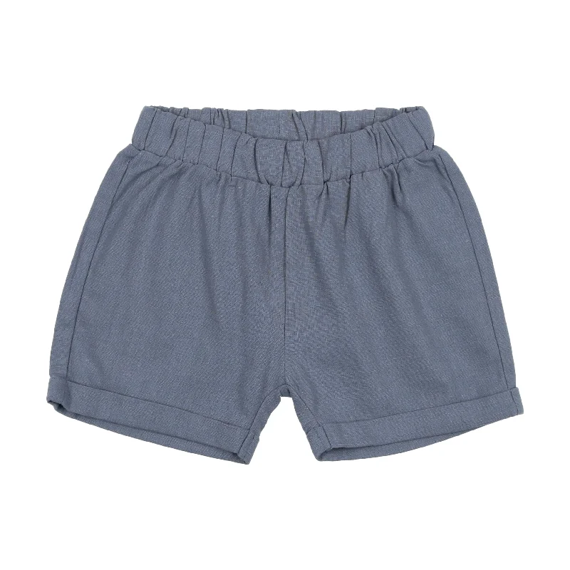 Analogie Linen Pull On Shorts - Blue