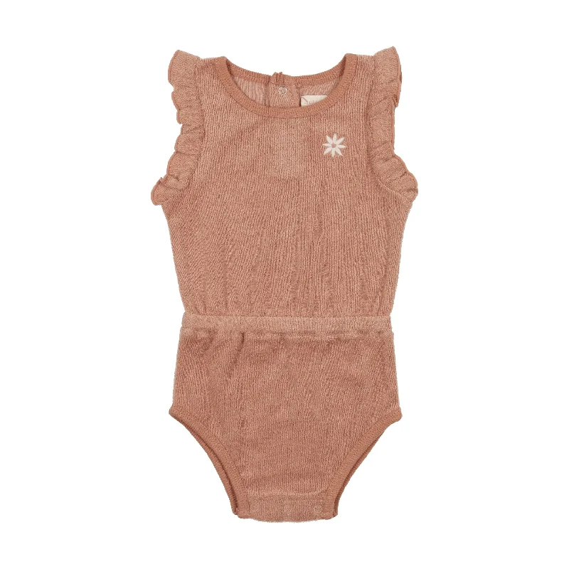 Analogie Terry Girls Romper - Apricot