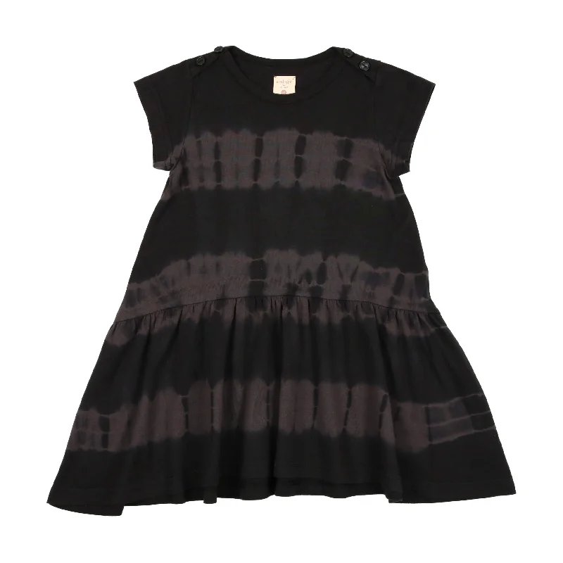 Analogie Tie Dye Dress Short Sleeve - Black