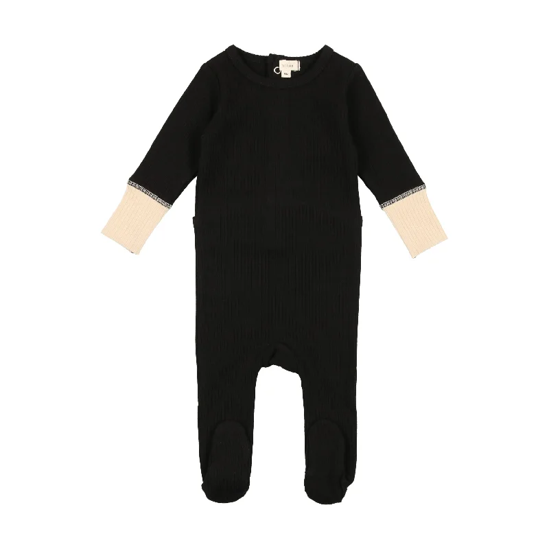 Lil Legs Classic Pajama Footie - Black