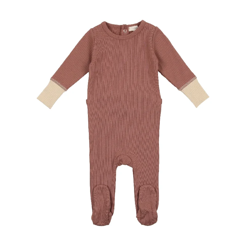 Lil Legs Classic Pajama Footie - Rosewood