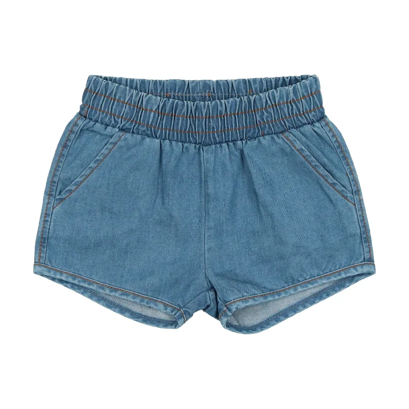 Lil Legs Denim Track Shorts - Dark Denim