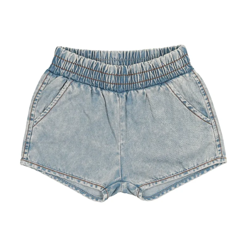 Lil Legs Denim Track Shorts - Stone Wash