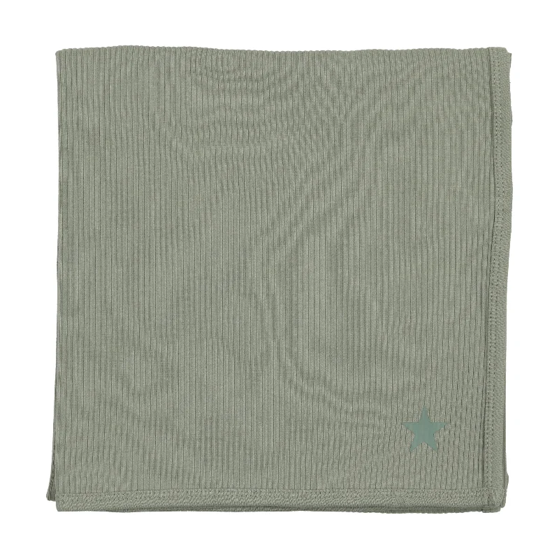 Lil Legs Ribbed Blanket - Green Star