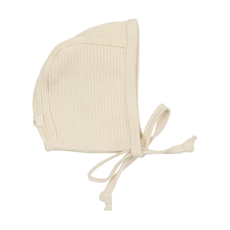 Lil Legs Ribbed Bonnet - Cream