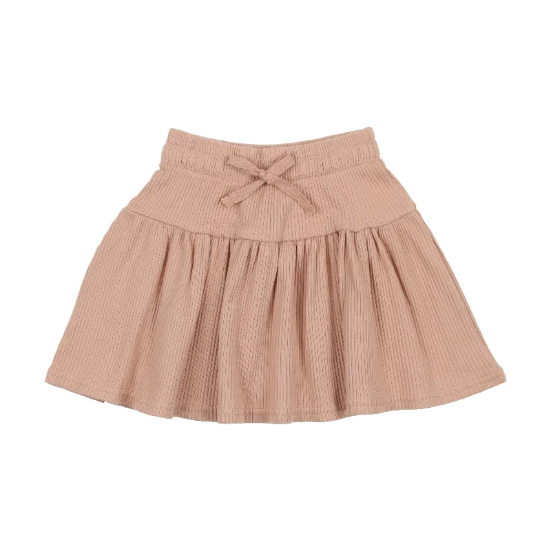 Lil Legs Ribbed Drawstring Skirt - Pink