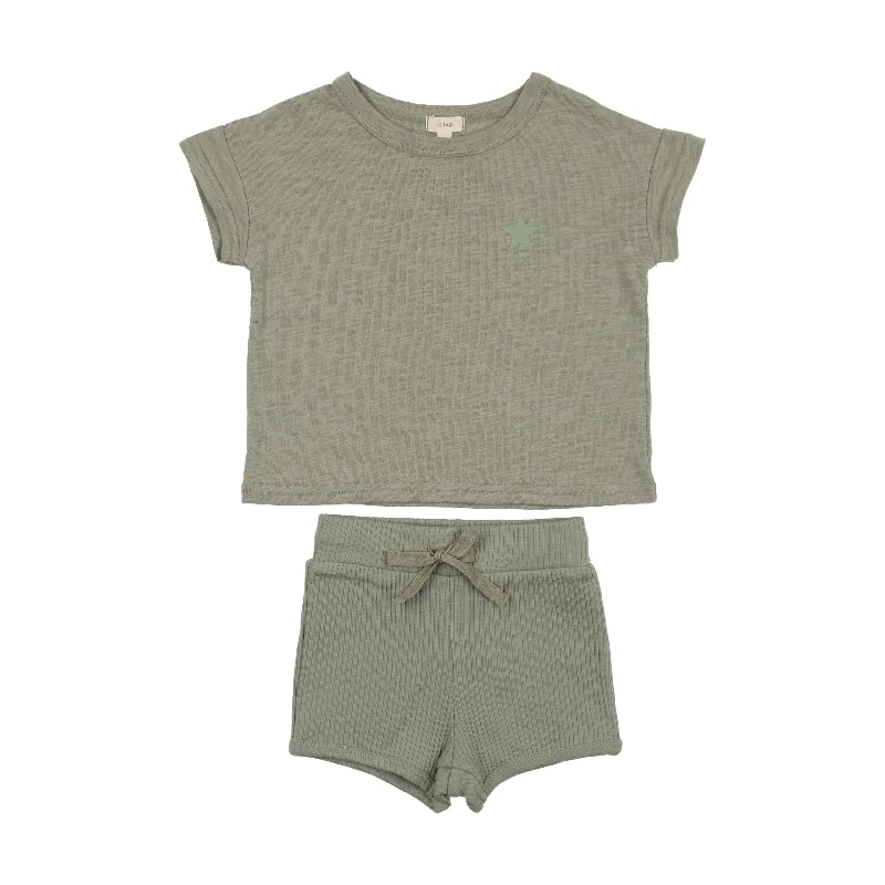 Lil Legs Toddler Boys Set - Green Star