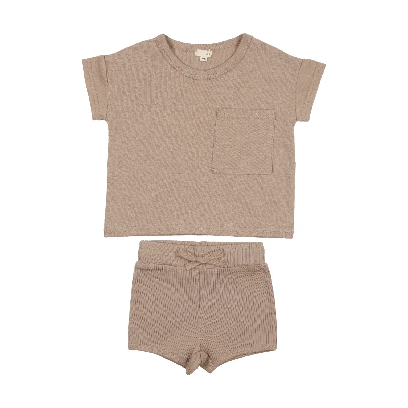 Lil Legs Toddler Boys Set - Tan Pocket