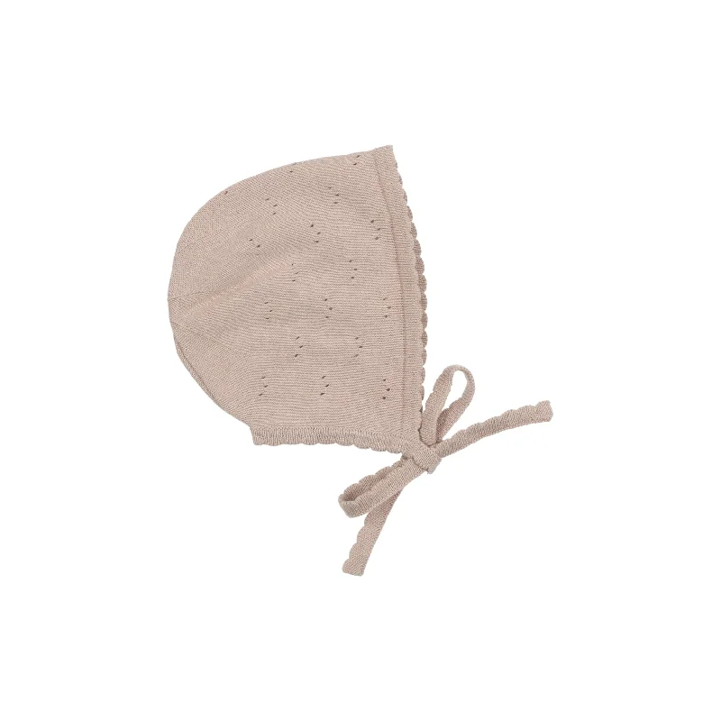 Lilette Pointelle Knit Bonnet - Sand