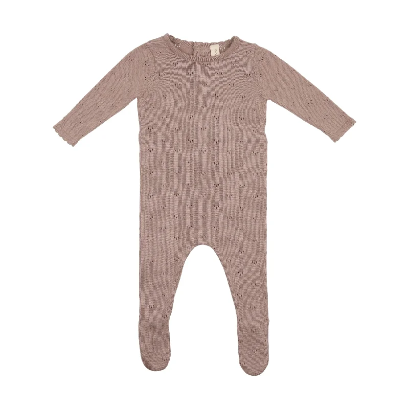 Lilette Pointelle Knit Footie - Blush