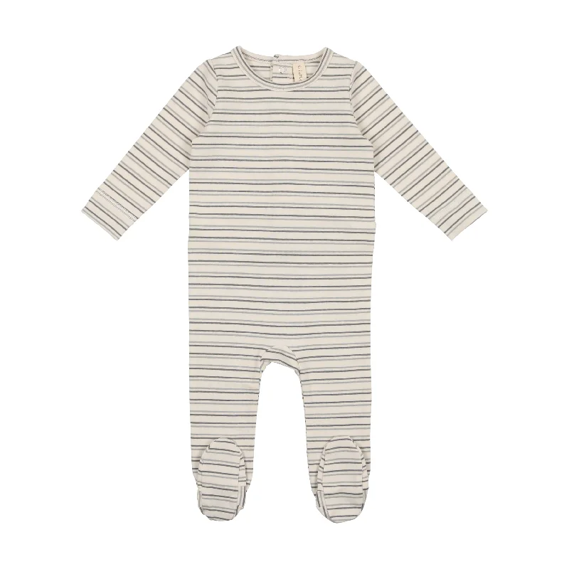 Lilette Signature Stripe Footie - Bluebell